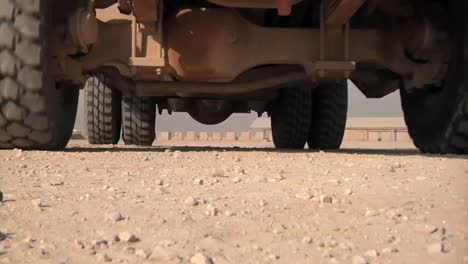 Pov-Shots-As-A-Us-Transport-Convoy-Moves-Through-Iraq-During-The-War-2