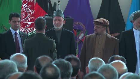 President-Hamid-Karzai-Of-Afghanistan-Greets-Graduates-Of-A-Military-School