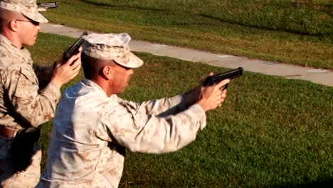 Us-Marines-Prepare-To-Shoot-Pistols-At-A-Firing-Range-2
