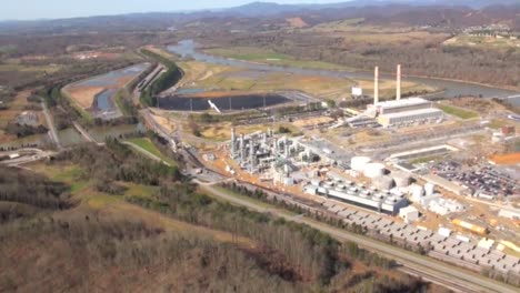 Antenne-über-Wasserkraftwerk,-Betrieben-Von-Der-Tennessee-Valley-Authority-Operated