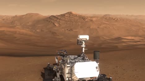 NASA-Animation-Des-Neugier-Rovers,-Der-Die-Marsoberfläche-Erforscht-4