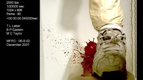 A-Forensics-Crime-Lab-Studies-A-Slow-Motion-Blood-Splatter-Caused-By-A-Shoe