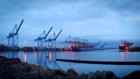 Various-Shots-Of-A-Port-And-Shipping-Facilities