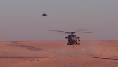 An-Emergency-Air-Support-Helicopter-Lands-On-A-Rescue-Mission-In-Iraq-Or-Afghanistan
