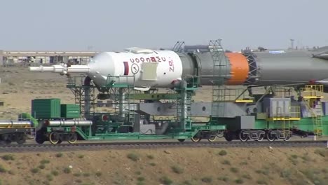 A-Russian-Soyuz-Rocket-Moved-By-Rail-To-The-Launchpad-2