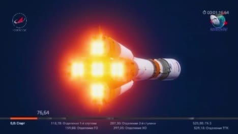 Animationsfilm-Beschreibt-Verschiedene-Stadien-Einer-Russischen-Sojus-Rakete-Im-Flug