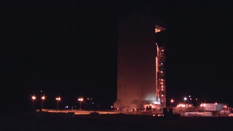 Time-Lapse-Night-Shots-Of-A-Missile-Launch-Pad-Being-Rolled-Back