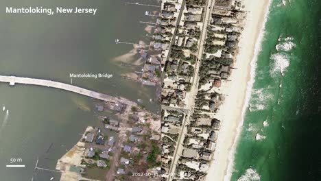 A-Comparative-Photograph-Shows-The-Damage-In-New-Jersey-From-Hurricane-Sandy
