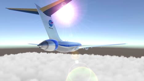 Eine-Animierte-Visualisierung-Der-NASA-Eines-Turboelektrischen-Hybrid-Elektro-Konzeptflugzeugs-Mit-Einem-Einzigen-Gang
