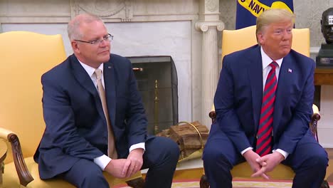 Us-President-Donald-Trump-Sits-With-Australian-Prime-Minister-Scott-Morrison-And-Discusses-How-Easy-It-Would-Be-To-Go-To-War-With-Iran-And-Yet-He-Chooses-Restraint