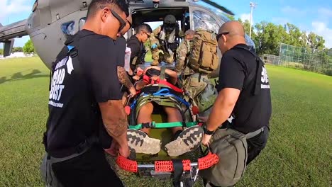 A-Chemical-Spill-Or-Poison-Gas-Attack-Medevac-Simulation-Is-Conducted-By-Us-Army-Personnel