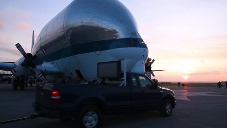 Nasas-Aero-Spacelines-Super-Guppy-Parked-At-Mansfieldlahm-Regional-Airport-Ohio-While-Transporting-The-Orion-Space-Capsule