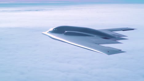 Aerial-Footage-Of-A-Us-B2-Stealth-Bomber-From-The-509Th-Bomb-Wing-At-Whiteman-Air-Force-Base-Missouri-In-Flight