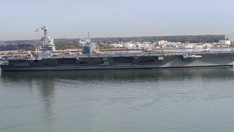 Aerial-Over-The-Uss-Gerald-Ford-Underway-At-Sea-Near-Newport-News-Virginia