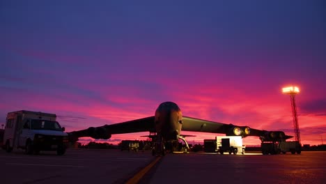 A-Us-Air-Force-B52-Bomber-Sits-On-A-Runway-At-Dusk-Near-Minot-Air-Force-Base-North-Dakota-1