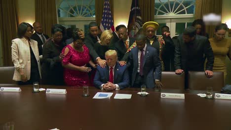 President-Donald-Trump-Prays-In-The-White-House-With-Black-African-American-Religious-Leaders