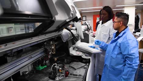 Doctors-And-Lab-Technicians-Work-On-The-Coronavirus-Covid19-Outbreak-Epidemic-On-Board-The-Navy-Hospital-Ship-Mercy-Laboratory