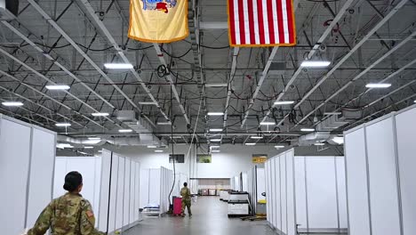 New-Jersey-National-Guard-Soldiers-Assist-With-The-Set-Up-Of-A-Federal-Medical-Station-At-The-Meadowlands-Exposition-Center-During-The-Coronavirus-Covid19-Pandemic-Outbreak