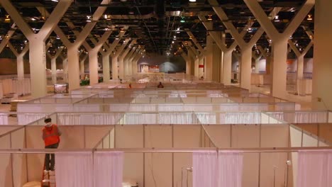 Excellent-Interior-Aerial-Shots-Of-An-Emergency-Hospital-Constructed-At-Mccormick-Convention-Center-In-Chicago-During-Coronavirus-Covid19-Emergency-Outbreak-Epidemic