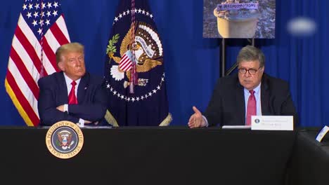 Us-President-Donald-Trump-And-Attorney-General-Bill-Barr-Discuss-Using-Federal-Force-Against-Rioters-And-Protesters
