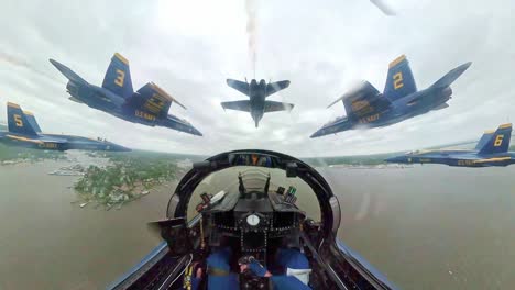A-View-From-the-Cockpit-Of-the-Us-Navy-Flight-Demonstration-Squadron-the-Blue-Angels-In-Action
