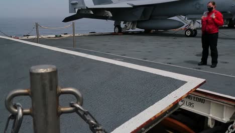 Sailors-On-the-Uss-Gerald-R-Ford-Load-Mk82-500-Lb-Inert-Bombs-And-Other-Ordnance-Onto-F/A-18-E-Super-Hornets-1