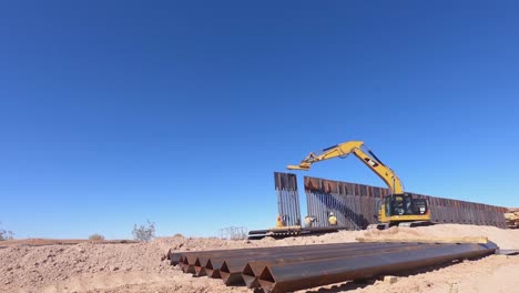 Timelapse-Of-Construction-Progress-Of-the-Yuma-2-Border-Barrier-Near-Yuma-Arizona