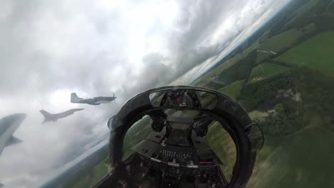 F16-Viper-And-51-Mustang-From-Cockpit-Of-A10-thunderbolt-During-A-Heritage-Flight-Over-Sumter-South-Carolina