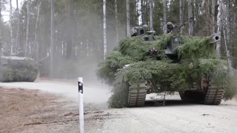 Nato-Forward-Presence-Battlegroup-Estonia-Tanks-And-Personnel-On-A-Military-Training-Exercise-Estonia