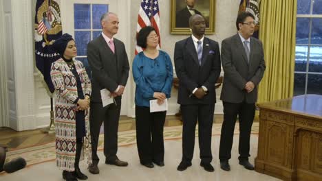 United-States-President-Donald-Trump-Participates-In-A-White-House-Oval-Office-Naturalization-Ceremony