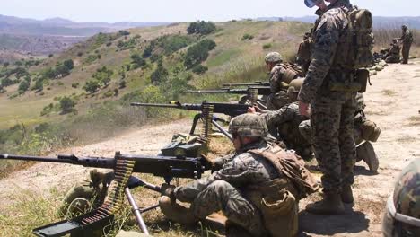 Us-Marines-Fire-M240B-Medium-Machine-Guns-And-M2-50Caliber-Heavy-Machine-Guns-During-A-Training-Exercise-Ca