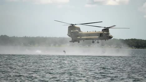 Florida-National-Guard-Soldiers-Helocast-In-Kingsley-Lake-From-A-Ch47-Chinook-Helicopter-At-Camp-Blanding
