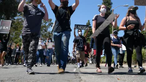 Marching-Protesters-Activists-During-A-Black-Lives-Matter-Blm-March-In-Ventura-California-With-Signs