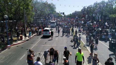 Aerial-Huge-Street-Party-And-Festival-Atomosphere-Break-Out-During-A-Black-Lives-Matter-Blm-Protest