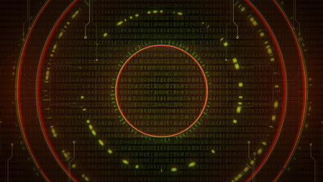 Cyberpunk-animation-background-with-computer-matrix-numbers-and-grid-1
