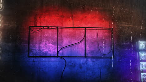 Cyberpunk-animation-background-with-wall-and-neon-lights-in-Japan-city