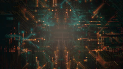 Cyberpunk-animation-background-with-computer-chip-lines-and-grid-1