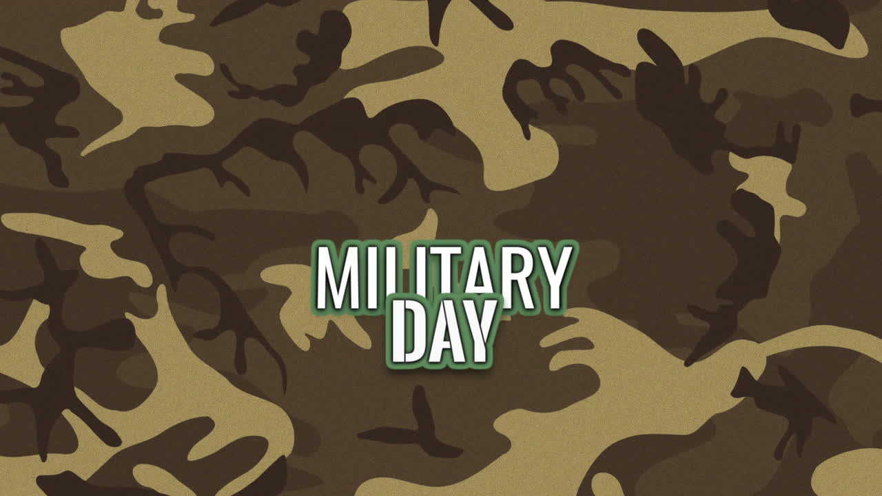 Premium stock video - Animation text military day on military green ...