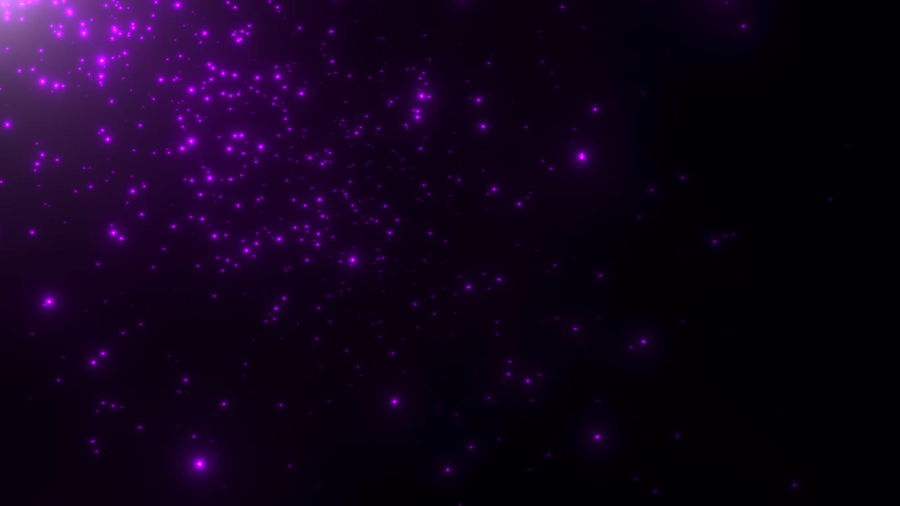 Premium stock video Motion purple particles and stars in galaxy