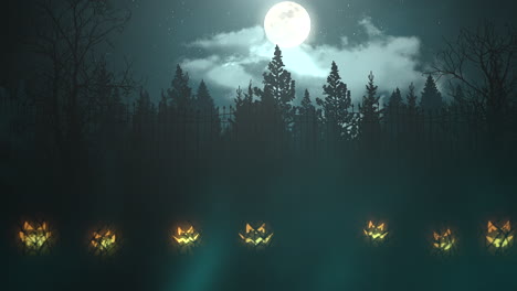 Halloween-background-animation-with-the-forest-and-pumpkins-abstract-backdrop
