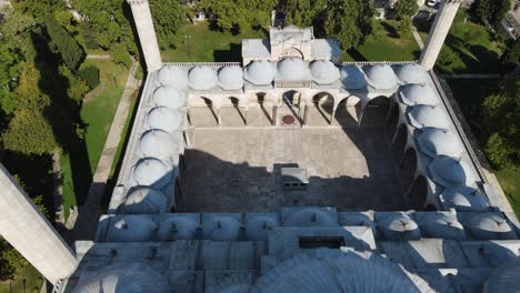 Aerial-View-Islamic-Suleymaniye-Mosque-Yard