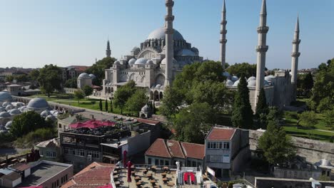 Luftdrohne-Ansicht-Süleymaniye-Moschee-Istanbul