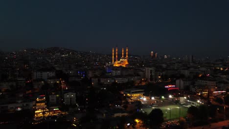 Aerial-View-Mosque-At-Night