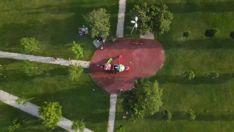 Aerial-View-Of-The-Children-Playground-In-The-Park