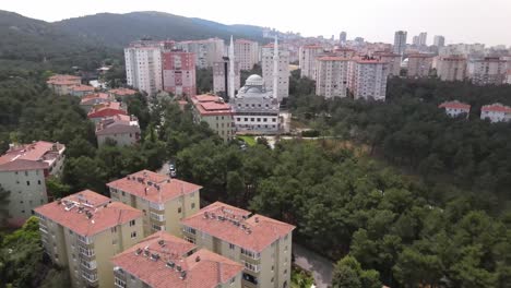 Aerial-View-Mosque-Between-Buildings
