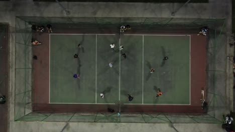 Drone-Shot-Young-Mens-Playing-Volleyball