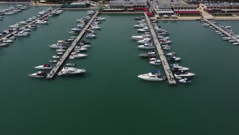 Aerial-View-Of-Ships-Anchored-In-The-Marina
