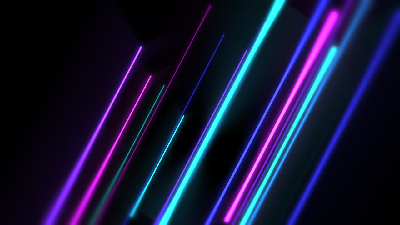 Premium stock video - Motion colorful neon lines abstract background