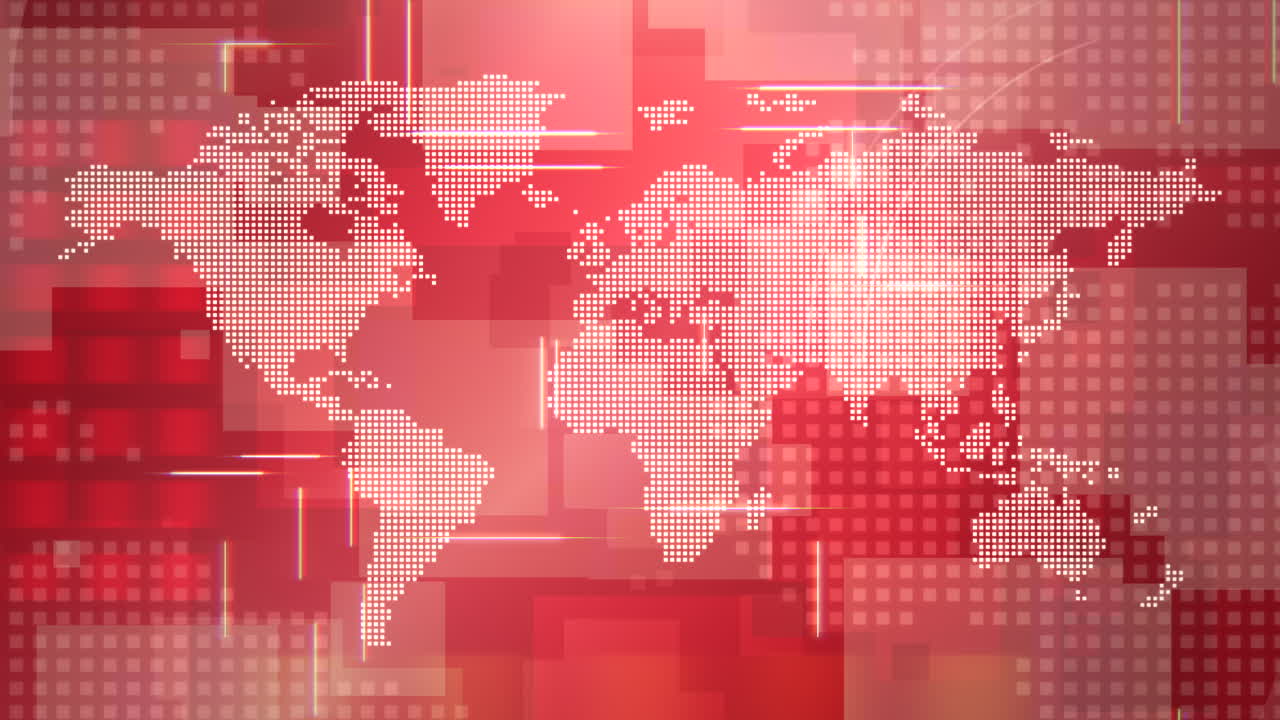Vídeo Premium Animación gráfica de noticias con líneas y mapa mundial 2