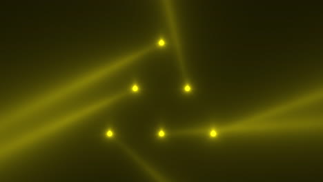 Animationsbewegung-Gelb-Leuchtende-Scheinwerferstrahlen-Auf-Dunklem-Hintergrund-In-Stufe-3